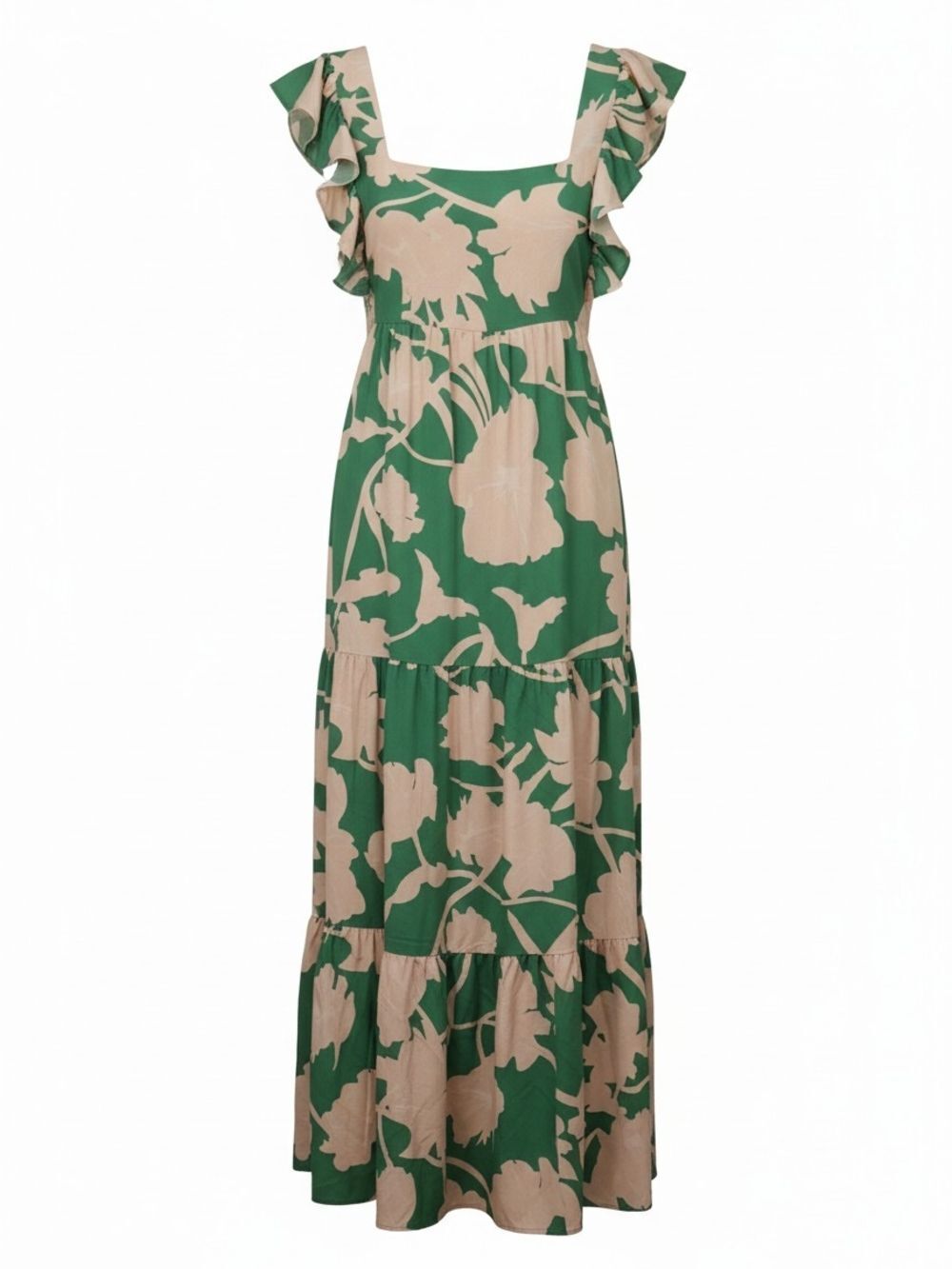 Floral Tiered Maxi Dress With Smocking -Large- Like New-$168 Retail - Picture 2 of 9